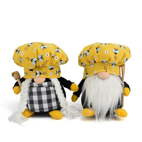 Bijendag Chef Kabouter Pluche Decoraties Gele Zonnebloem Bij Chef Koksmuts Scandinavische Tomte Zweedse Nisse Ornament Voor Huis Kantoor Keuken Feest Decoratie