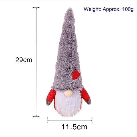 Nordic Faceless Christmas Gnome Plush Doll With Heart High Hat Soft Beard Desktop Figurine For Holiday Home Scenery Decoration