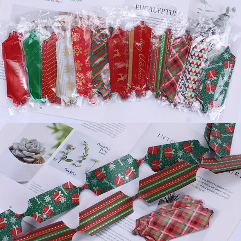 Christmas Gift Decoration Pull Bows PP Plastic Snowflake Reindeer Pattern Festive Ribbon Bowknot For Holiday Present Wrapping Home Decor