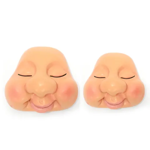 Christmas Santa Claus Closed Eyes Gnome Face Accessories DIY Resin Big Nose Faceless Doll Miniature Figurine Parts Handmade Craft Decor