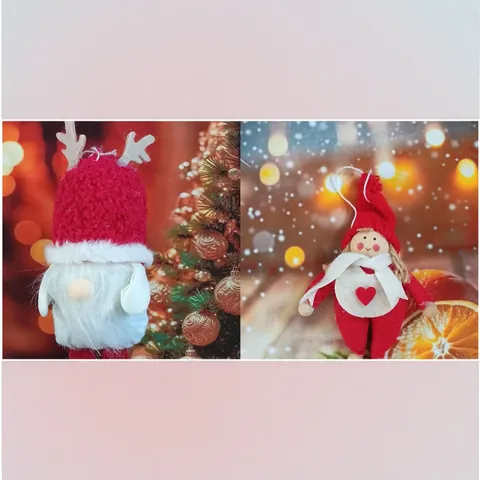 Lindo Colgante de Muñeco de Navidad Tela No Tejida Papá Noel Reno Gnomo Ángel Adorno Para Árbol de Navidad Hogar Fiesta Decoración Regalo