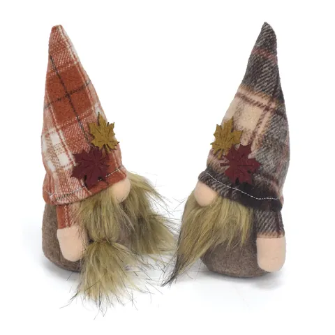 Gnomi Fatti a Mano con Foglia di Acero per l'Autunno Decorazioni del Ringraziamento Bambole di Peluche Gnomo Ornamenti Casa