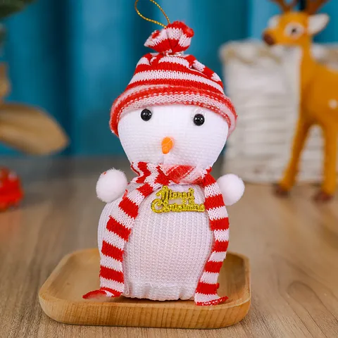 Christmas Snowman Apple Gift Bags Peace Eve Candy Packaging Bags Knitted Cloth Snowman Basket For Xmas Party Favor Decor