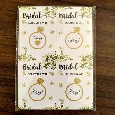 Hochzeit Brautparty Rubbelkarten Spiel Blumen Goldener Ring Muster Papierkarten Für Party Interaktion Unterhaltung Requisiten