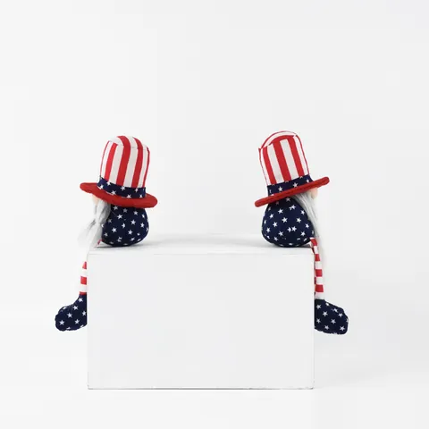 Patriotic USA Independence Day Gnomes Red White Blue Plush Gnome 4th Of July Ornaments Star Stripes Home Party Decor