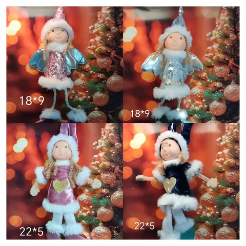 Adorno Colgante Árbol de Navidad Muñeco de Peluche Ángel Muñeco de Nieve Gnomo Decoración Tela Lentejuelas para Fiesta Hogar