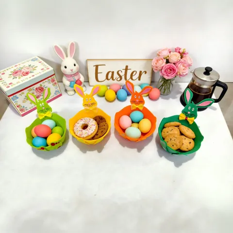 Ostern Hasenohren Filz Aufbewahrungskorb Süßer Cartoon Hase Süßigkeiten Korb Vliesstoff Feiertag Desktop Deko Geschenktüte