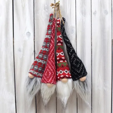 Nordic Knitted Christmas Gnome Faceless Doll Rudolph Hanging Ornaments Polyester Festive Tree Decorations For Home Party Decor
