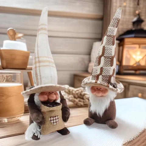 Kaffee Thema Harz Gesicht Gnom Puppe Mittelalterlicher Stil Kaffee Bar Dekor Plüsch Zwerg Ornament Für Tischdekoration