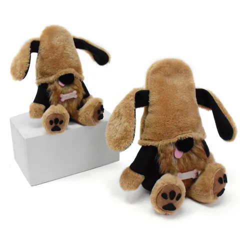 Cute Brown Plush Dog Gnome Faceless Doll Puppy Dwarf Ornament Rudolph For Christmas Gift Home Decoration