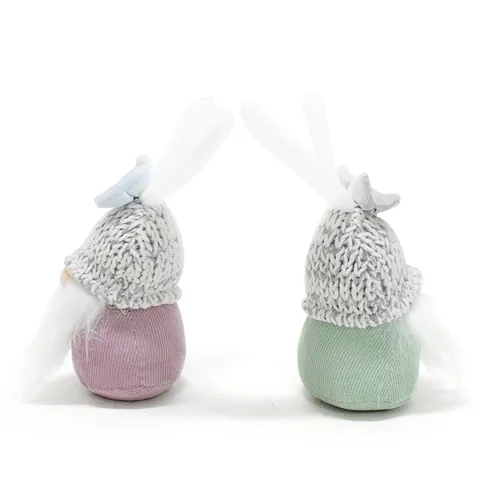 Easter Gnome Faceless Doll With Rabbit Ears Knitted Hat Rudolph Dwarf Figurine Easter Decoration Desktop Ornament Home Decor