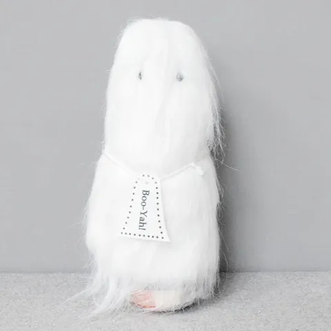 Halloween White Ghost Ornament Spooky Cute Long Haired Ghost Doll Desktop Decor For Party Home Office Polyester White Ghost