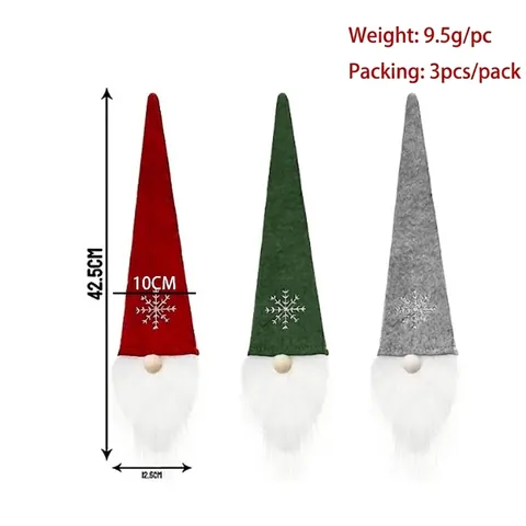 Christmas Gnome Wine Bottle Cover Embroidery Snowflake Forest Man Gnomes Table Decoration For Champagne Festive Decor