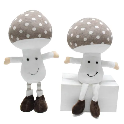 Handmade Mushroom Elf Plush Toy Polka Dot Cap Stuffed Doll Cute Figurine Home Decor Easter Ornament Gift For Kids Women