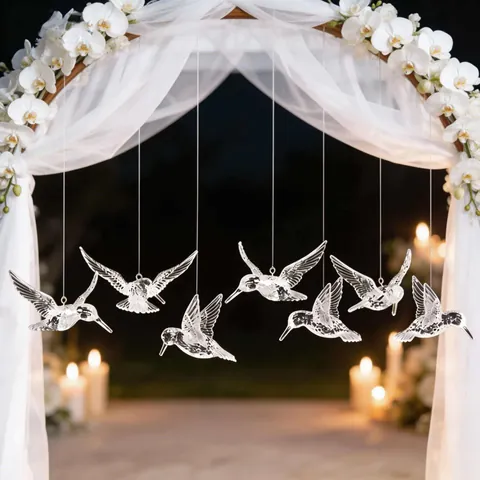 Acryl Transparenter Kolibri Hängedekoration Für Hochzeit Party Deckendekoration Kristall Form Vogel Zuhause Hotel Dekor