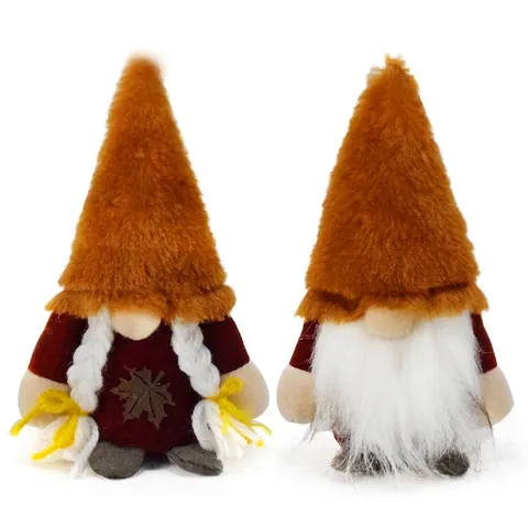 Fall Harvest Faceless Gnome Plush Doll Maple Leaf Rudolph Elf Figurine Autumn Decorations For Home Thanksgiving Table Ornament