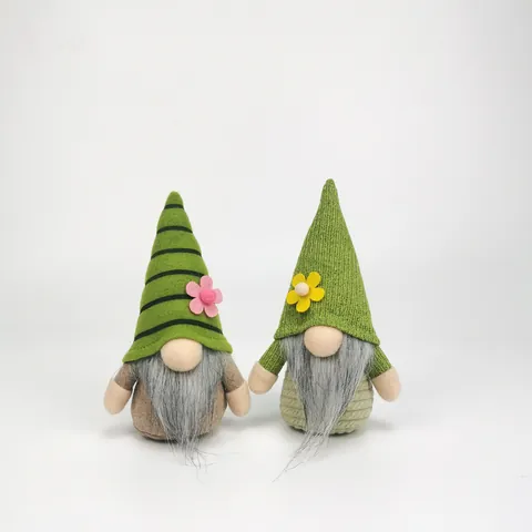 Handmade St. Patrick's Day Green Gnome Plush Doll Spring Irish Clover Lucky Tomte Figurine Home Festival Ornament Decor