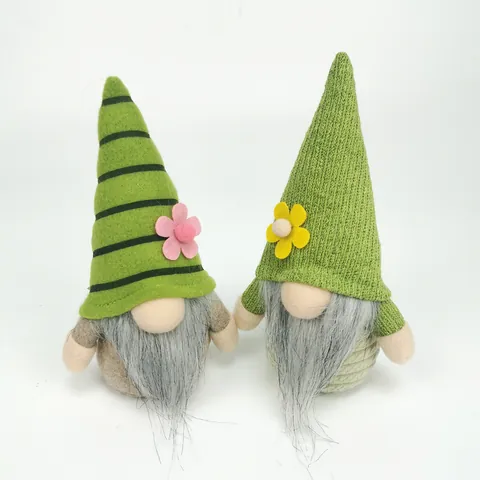 Handmade St. Patrick's Day Green Gnome Plush Doll Spring Irish Clover Lucky Tomte Figurine Home Festival Ornament Decor