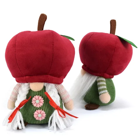 Red Apple Christmas Gnome Plush Decoration Autumn Rudolph Faceless Doll For Home Tabletop Party Holiday Ornament Gift