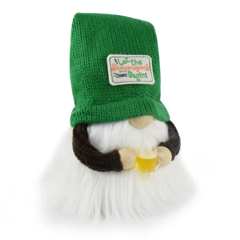 St Patrick's Day Gnome Plush Decoration Green Knitted Hat Beer Mug Scandinavian Tomte Figurine Lucky Irish Home Decor
