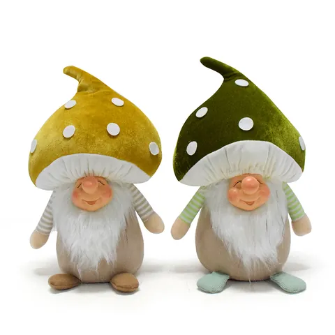 Mushroom Head Gnome Plush Doll Christmas Ornament Polka Dot Hat Gnome Figurine For Holiday Home Farmhouse Decor
