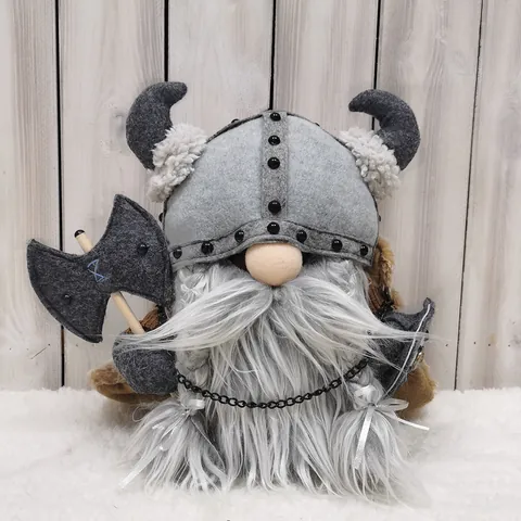 Viking Warrior Gnome Faceless Plush Doll Nordic Gladiator Viking Handmade Ornament Home Festival Decoration Polyester Toy
