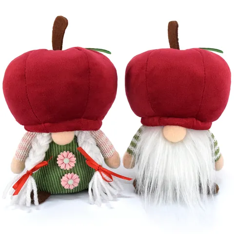 Red Apple Christmas Gnome Plush Decoration Autumn Rudolph Faceless Doll For Home Tabletop Party Holiday Ornament Gift