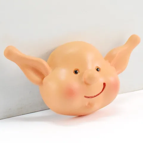 Resin Long Ear Elf Face Doll Head DIY Accessory For Christmas Elf Doll Making Flesh Pink Smiling Resin Doll Face Parts