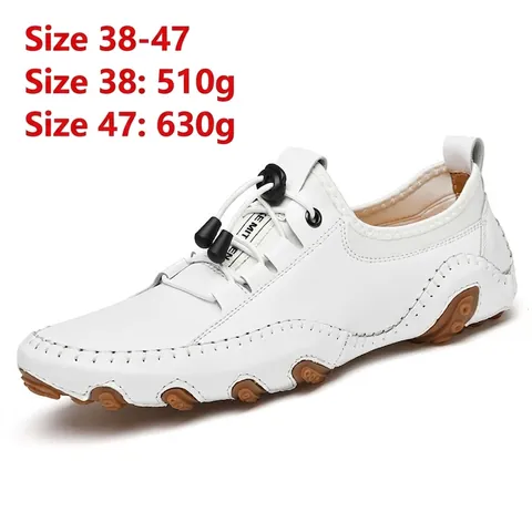 Heren Casual Microvezel Loafers Comfortabele Antislip Rijschoenen Ademende Platte Loafers Voor Heren Wit Zwart Blauw Grote Maat Schoenen