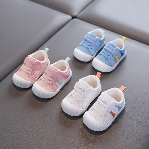 Toddler Baby Walking Shoes Mesh Breathable Soft Sole Anti Slip Lightweight First Walker Sneakers For Boys Girls