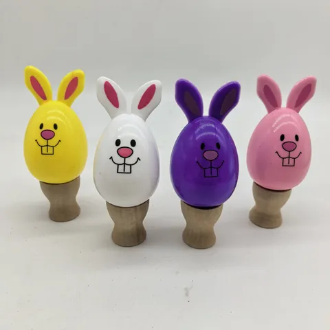 Easter Bunny Eggs Fillable Plastic Candy Boxes Rabbit Face Print Openable Egg Shell Gift Packaging For Party Decoration