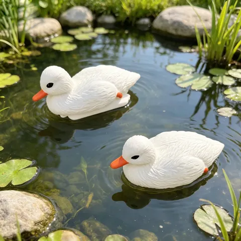 Realistic Floating Plastic Duck Garden Pond Decoration Durable Waterproof Yellow White Animal Figurine For Outdoor Yard Pool Landscape Ornament