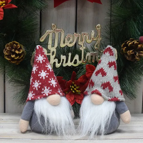 Christmas Faceless Gnome Dolls Rudolf Plush Gnome Ornaments Handmade Swedish Tomte Dwarf Decorations For Xmas Home Party Decor