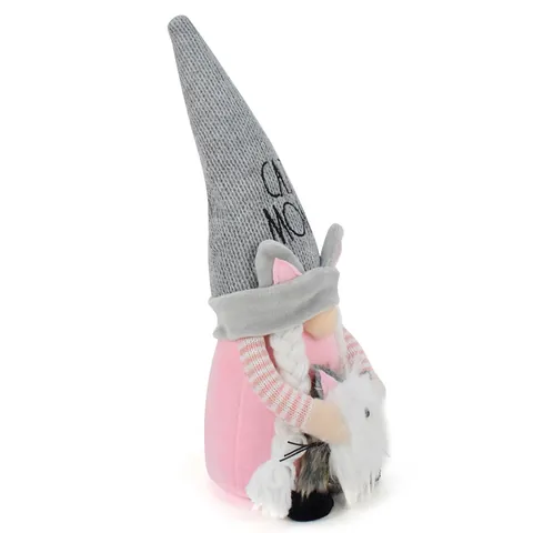 Cute Cat Gnome Plush Doll Cat Mom Dwarf Figurine Kitten Ornament Warm Knitted Home Decoration Gift For Cat Lovers Women Kids