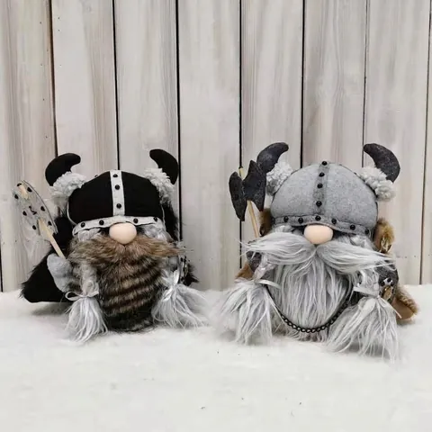 Viking Warrior Gnome Faceless Plush Doll Nordic Gladiator Viking Handmade Ornament Home Festival Decoration Polyester Toy