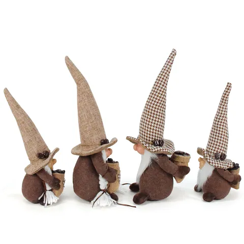 Kaffee Thema Harz Gesicht Gnom Puppe Mittelalterliche Kaffee Bar Deko Vintage Handgefertigte Plüsch Gnom Figur Für Home Küche Café