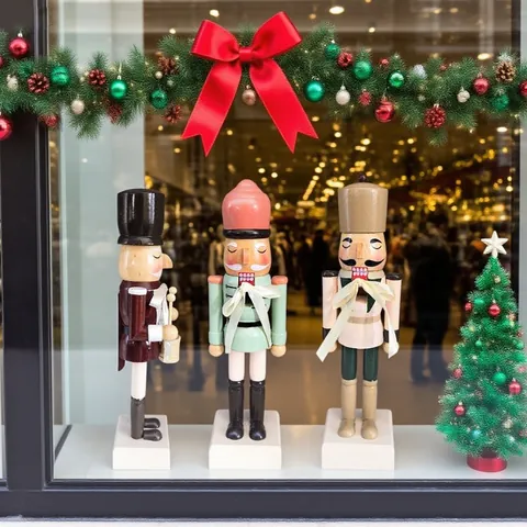 Hand Painted Wooden Nutcracker Soldier Ornament Traditional Christmas Tabletop Decoration For Holiday Party Home Decor Gift