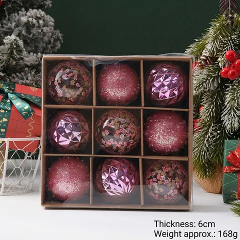 Christmas Balls Ornaments Set Plastic Painted Xmas Hanging Decorations For Holiday Scene Tree Home Decor Party Gifts