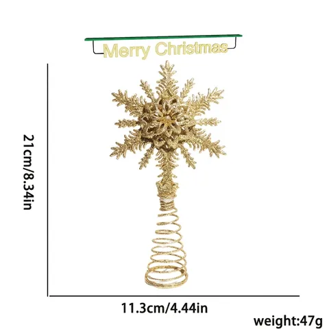 Glitzer Schneeflocke Christbaumspitze Kunststoff Stern Dekoration Für Feiertag Home Weihnachten Baum Spitze Gold Rot Silber
