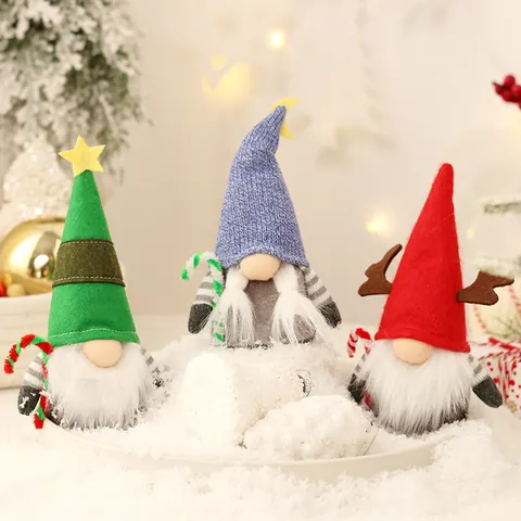 Estilo Nórdico INS Gnomo de Navidad Muñeca de Peluche Adorno Hecho a Mano Tela No Tejida Tomte Gonk Decoración Para Fiesta Hogar Escritorio