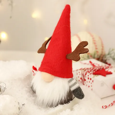 Estilo Nórdico INS Gnomo de Navidad Muñeca de Peluche Adorno Hecho a Mano Tela No Tejida Tomte Gonk Decoración Para Fiesta Hogar Escritorio