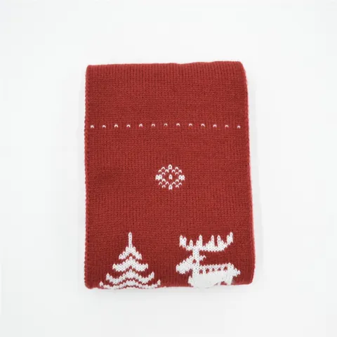 Christmas LED Scarf Light Up Knitted Scarf Reindeer Snowflake Pattern Winter Warm Scarf For Men Women Holiday Party Decoration