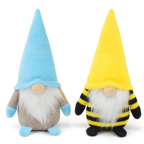 Muñeco Gnomo Minimalista Clásico de Primavera Verano Adorno de Peluche Hecho a Mano Gnomo Abejorro Muñeca Rudolf Sin Rostro Decoración