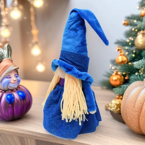 Wizard Gnome Faceless Doll Blue Magician Plush Toy Elf Decoration Rudolph Dwarf Nordic Gnome Home Festival Ornament