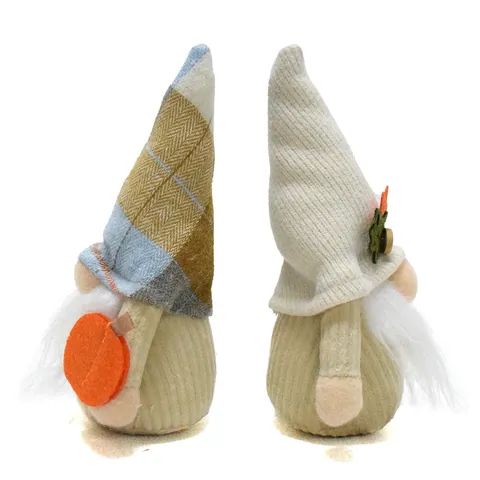 Fall Harvest Festival Gnome Maple Leaf Pumpkin Plaid Hat Faceless Doll Swedish Tomte Autumn Thanksgiving Home Decor Ornaments