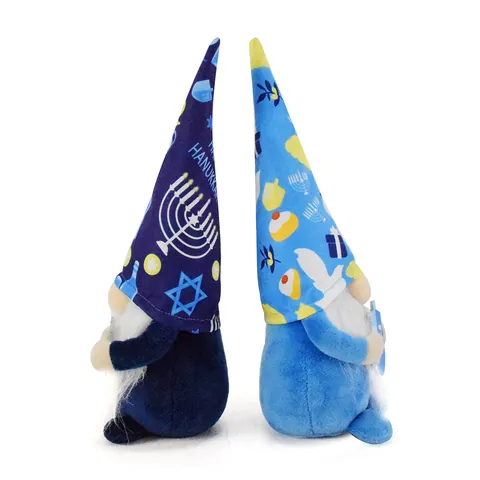 Hanukkah Gnome Plush Doll Faceless Rudolph Ornament With Menorah And Dreidel Blue Star Of David Holiday Decorations Gift