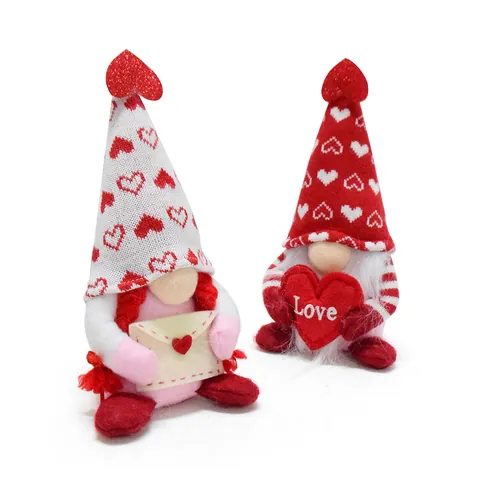 Valentine's Day Gnome Faceless Doll Decoration Plush Heart Envelope Gnome Rudolph Figurine For Home Party Festival Ornament Gift
