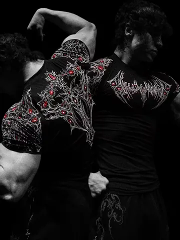 Men Gothic Skull Graphic Compression T-Shirt Quick Dry Breathable Polyester Sportswear Slim Fit Gym Workout Top Short Sleeve