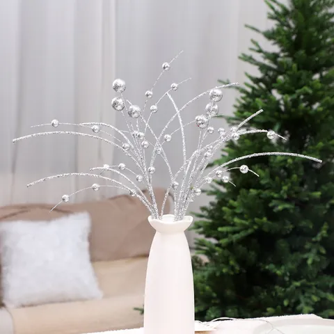 Tiges de Baies à Paillettes de Noël Branches Scintillantes Artificielles Pour Couronne DIY Décoration d'Arbre de Noël Ornements de Fête