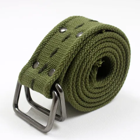 Wide Heavy Duty Canvas Military Belt Double D-Ring Buckle Woven Tactical Waist Strap for Men Women Casual Workwear Belt
